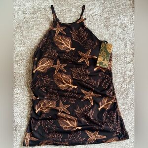 HAPARI Brown and tan tankini top NWT
